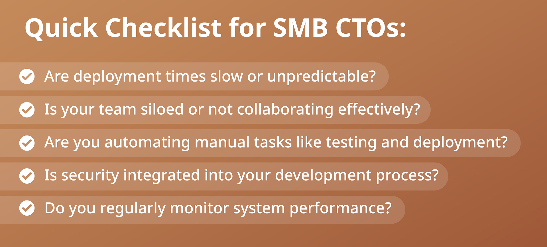 
Quick checklist for SMB CTOs