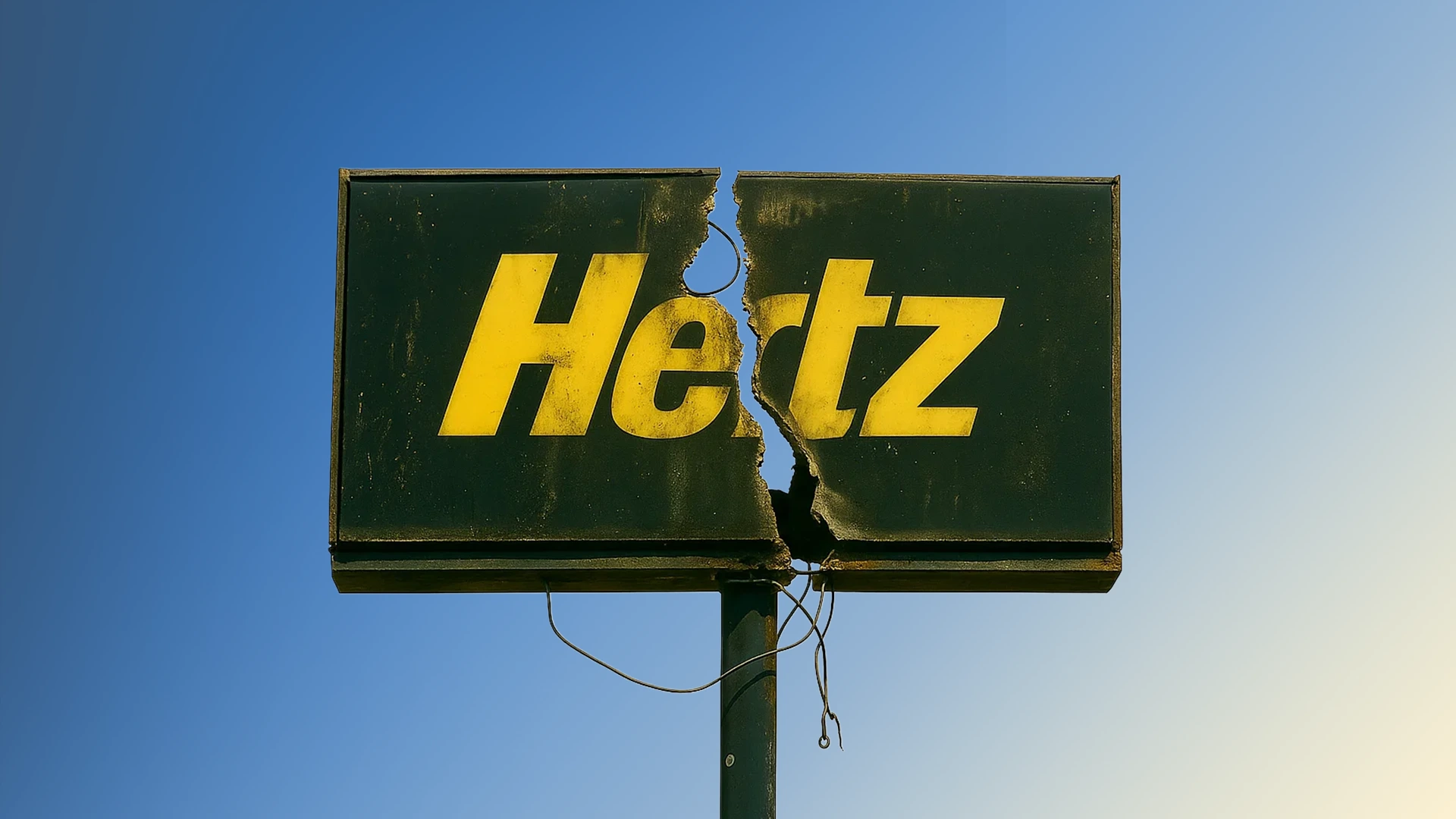 Broken Hertz sign representing a failed digital transformation.