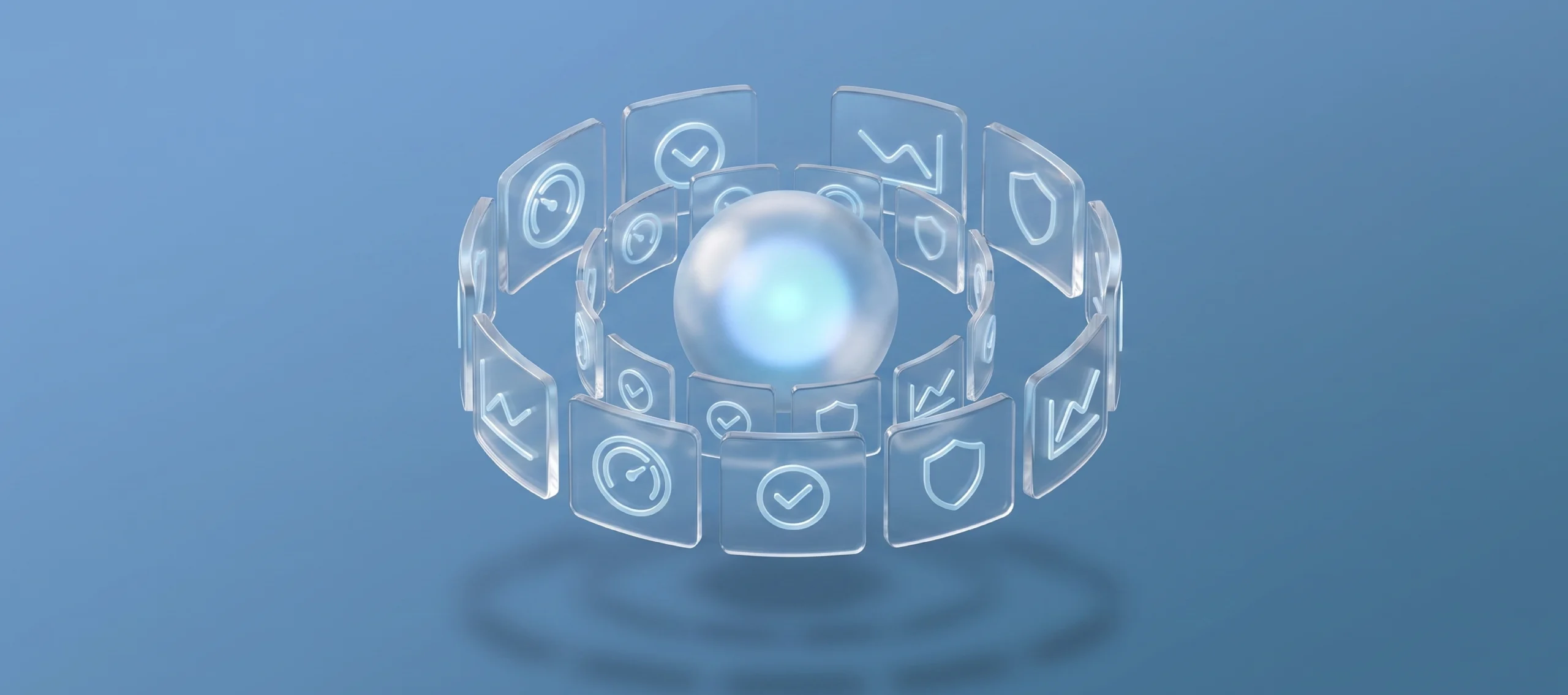 Mature AI engineering function cover image with translucent orb surrounded by governance and evaluation icons