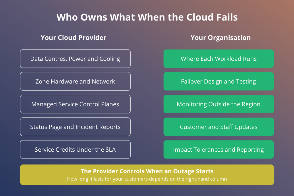 Who owns what during a Google Cloud outage: cloud provider vs your organisation